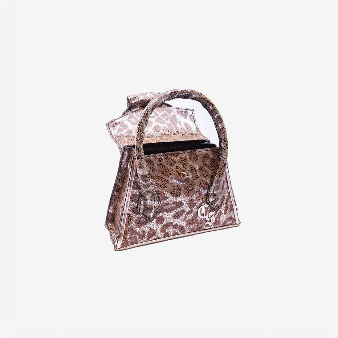 Aubree Fringe Bag in Glossy Leopard Leather