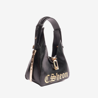 Verona Bag in Full Black Leather - Adjustable Strap