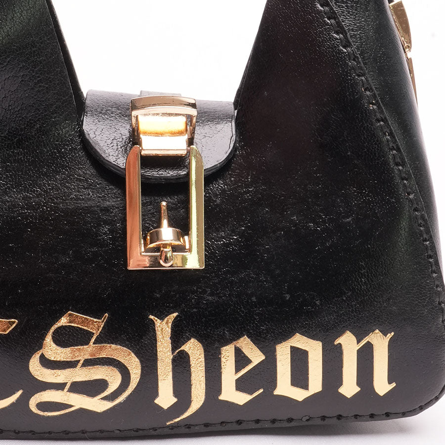 Verona Bag in Full Black Leather - Adjustable Strap