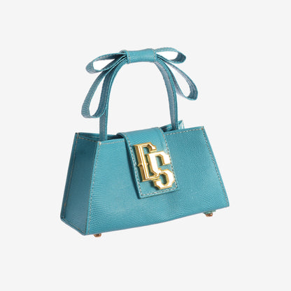 Ribbon Baguette Bag in Teal