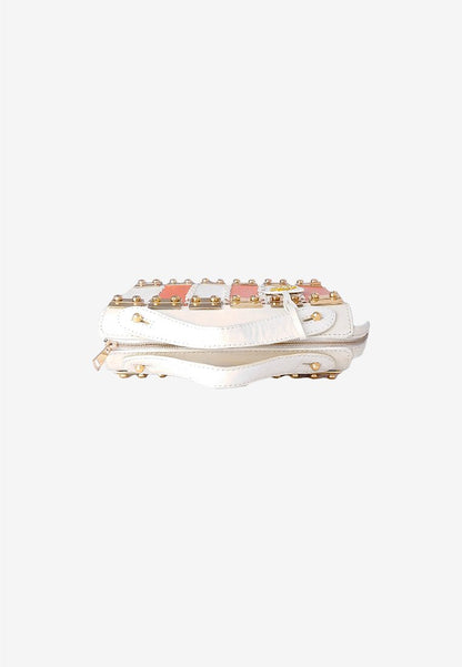 Secret Code Multibuckle Bag in Pink White