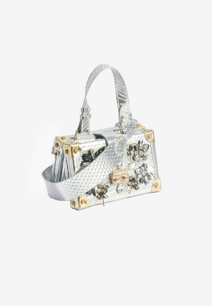 W Trunk Bag Silver Gold Ice with Strap