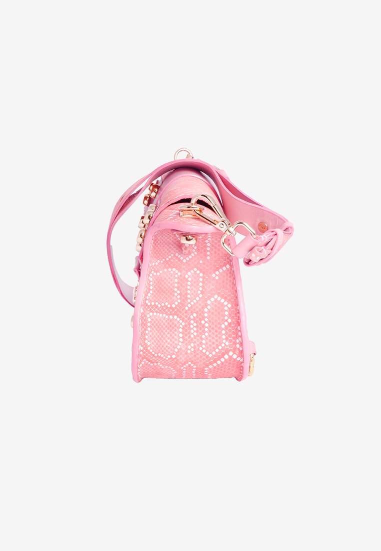 Harlow Bag - 3 Way Bagpack & Crossbody Sling Bag - Matte Pink Snakeskin