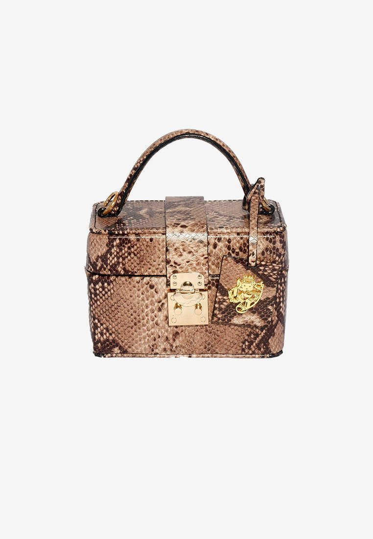 Coco Vanity Bag in Snakeskin with Shoulder Strap