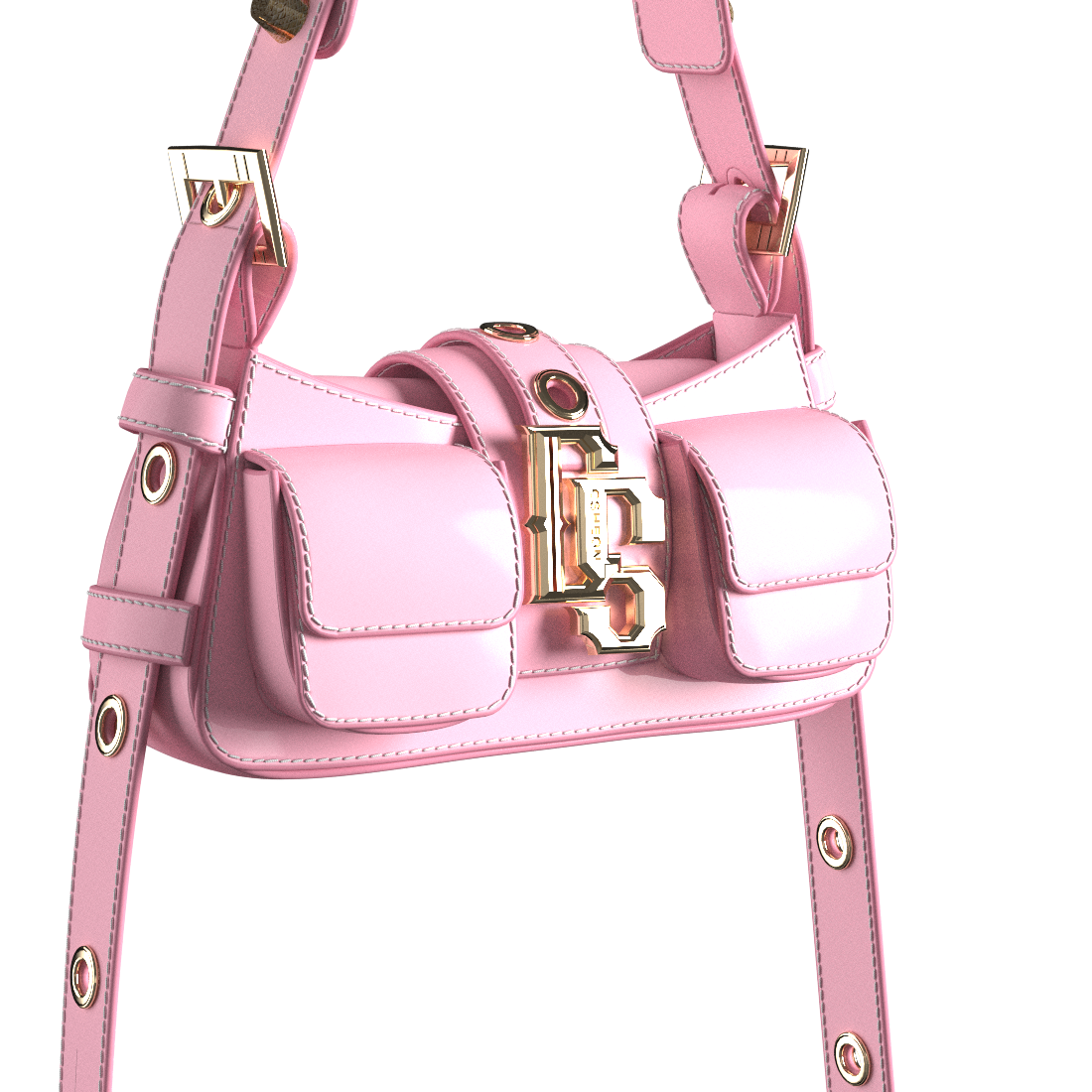 Motorcycle Baguette in Baby Pink & Gold Hardware - Medium