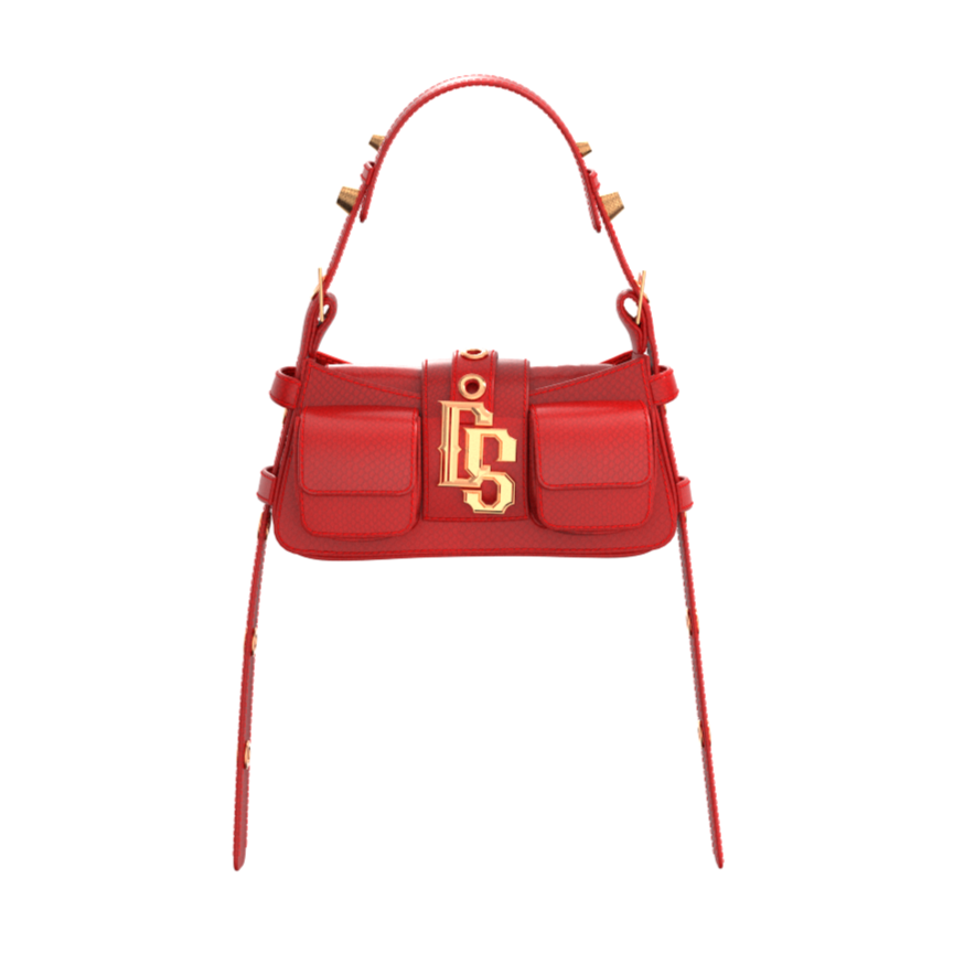 Motorcycle Baguette in Red & Gold Hardware