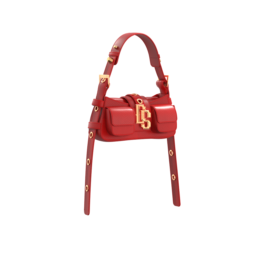 Motorcycle Baguette in Red & Gold Hardware