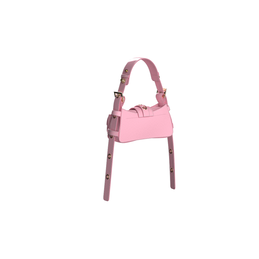 Motorcycle Baguette in Baby Pink & Gold Hardware - Medium