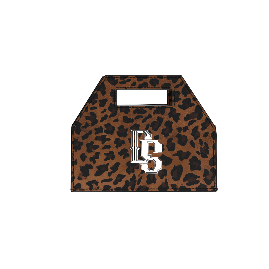 Cake Box Bag in Leopard Print Velour Leather