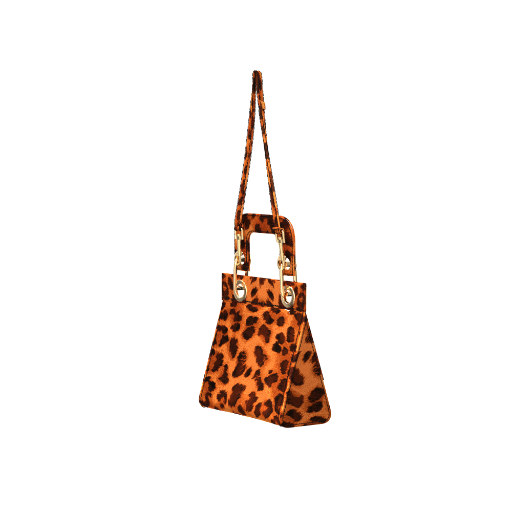 Celia Lace Up Bag in Leopard Print Silk