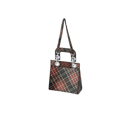 Celia Lace Up Bag in Plaid Leather